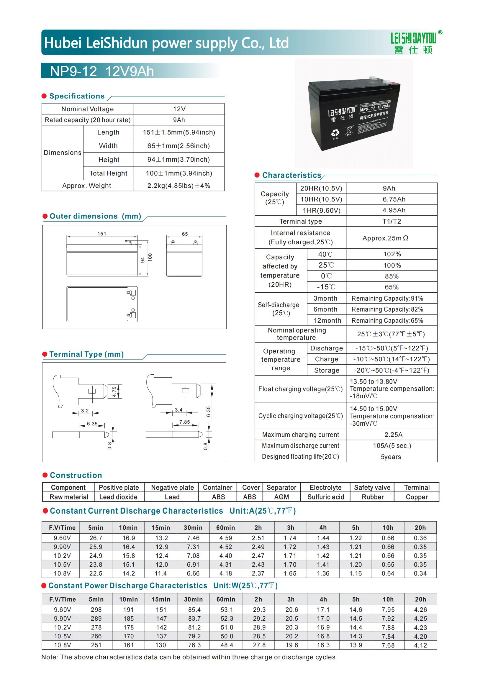 NP9-12 battery product photo