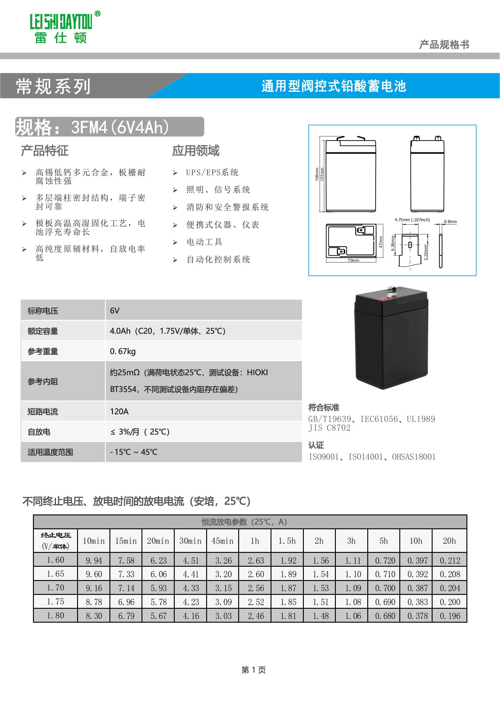 3FM4 battery