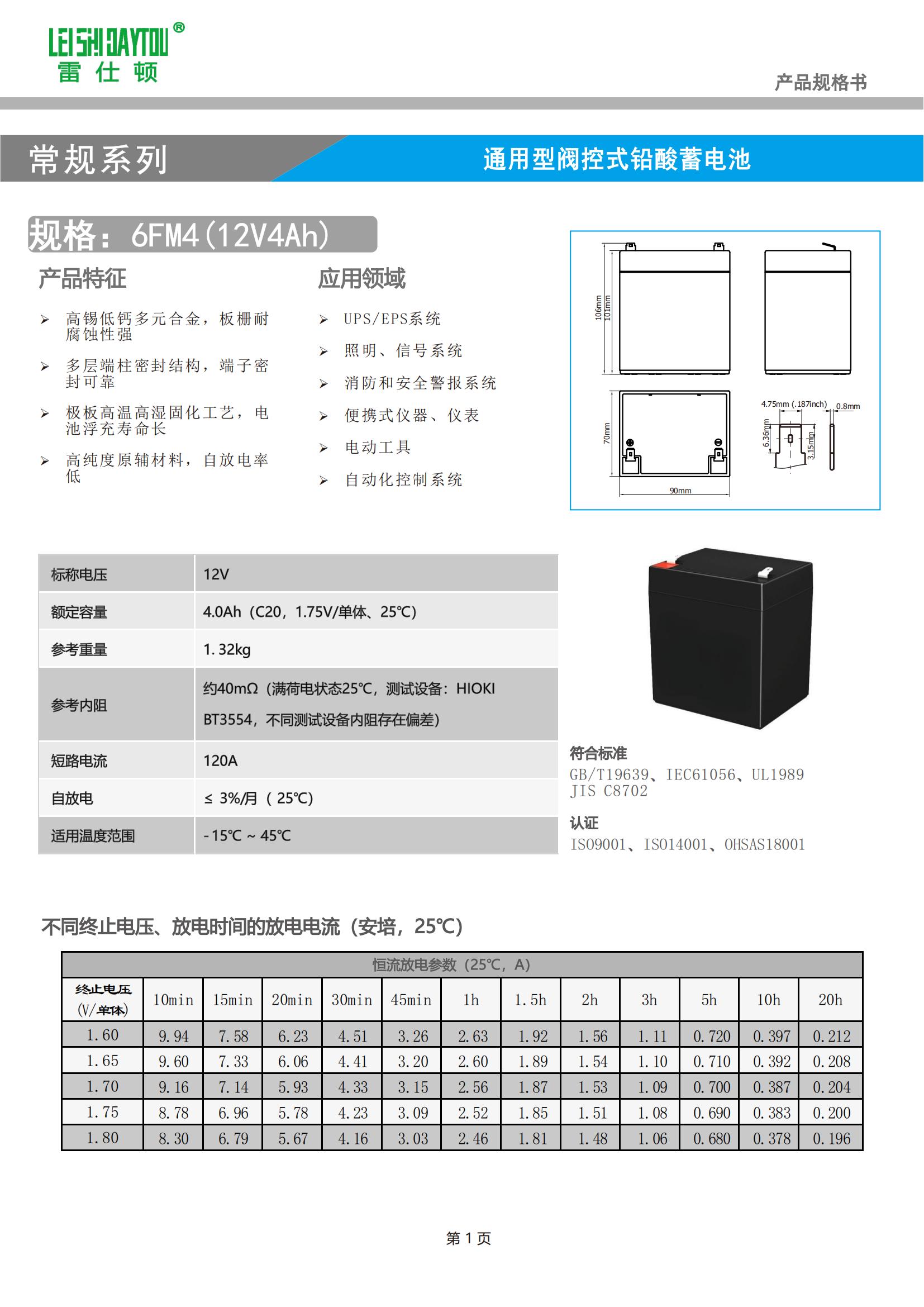 6FM4 battery product photo