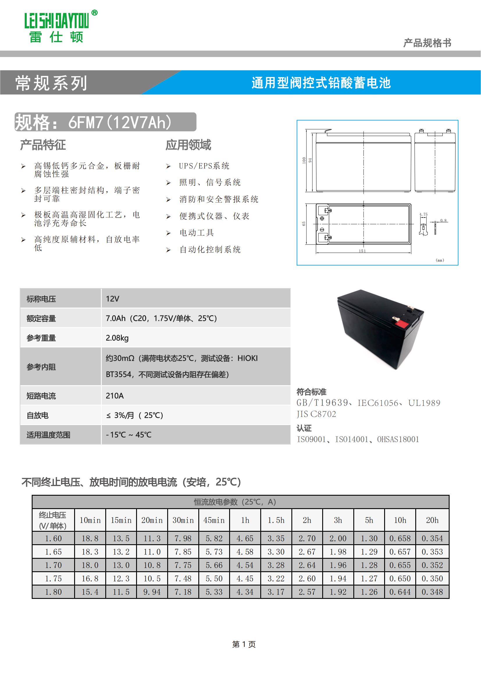 6FM7 battery product photo